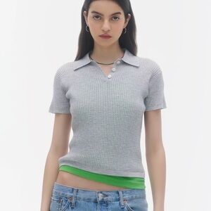 NWT Guest In Residence Cashmere Shrunken Polo